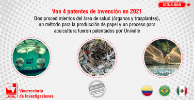 4 patentes nuevas para Univalle en lo que va del 2021